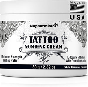 Pain-Free Tattoo Numbing Cream - Maximum Strength, 2.82 oz / 80g